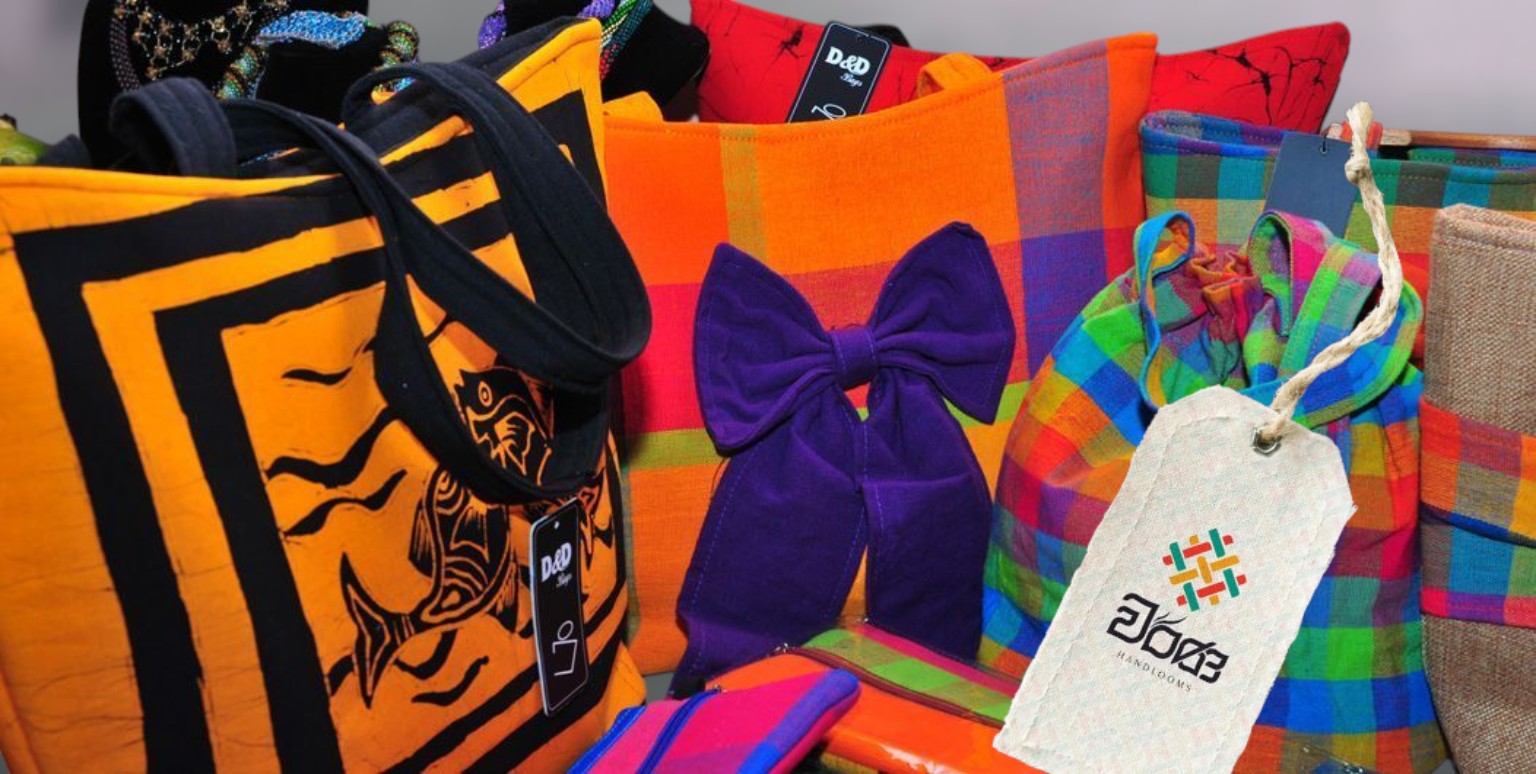 Handcrafted creations made using colourful handloom fabrics