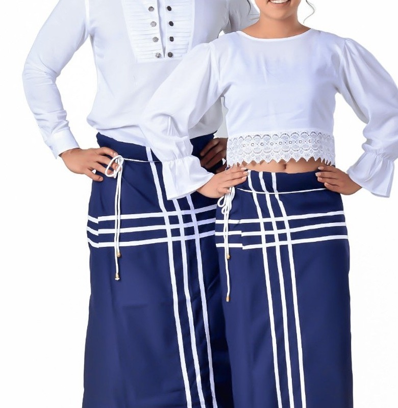 Detail of Sri Lankan handloom couple clothing