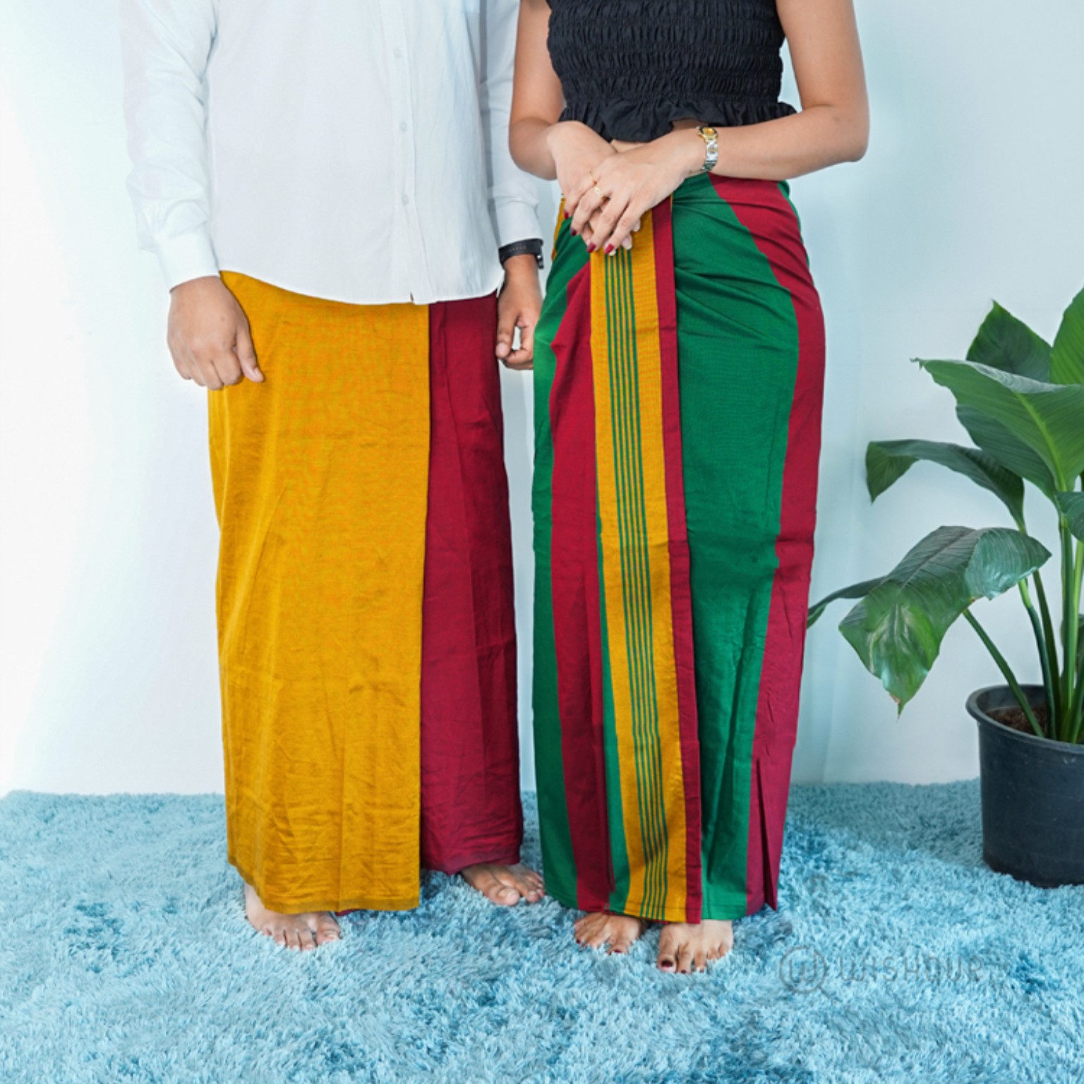 Two colourful Sri Lankan handloom lungis